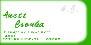 anett csonka business card